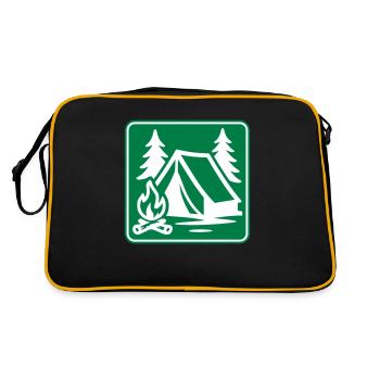 Icône de tente de camping - Sac Retro - noir/or - Dos