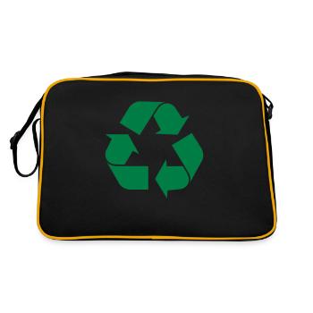 Recycle - two color - Retro Bag - black/gold - Back