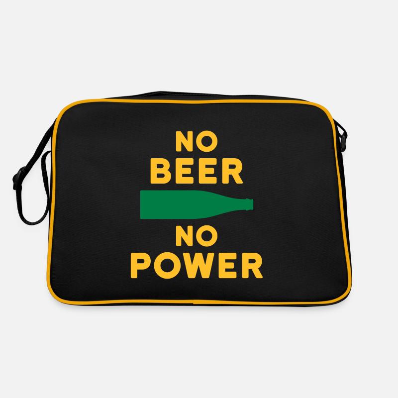 No beer no power (Bierflasche) Retro Tasche