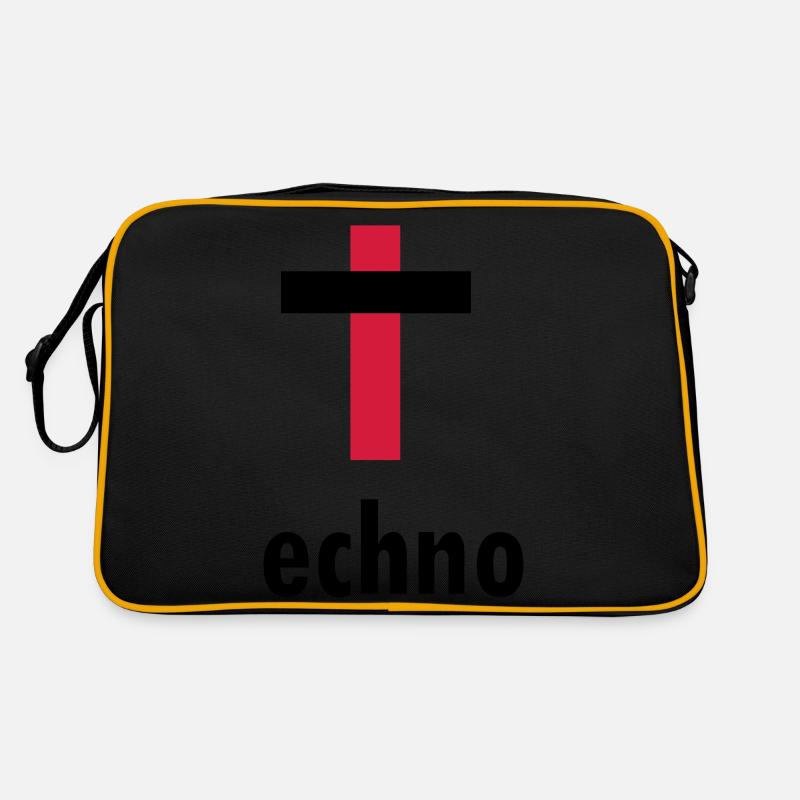 Techno-Kreuz - Retro Tasche - Schwarz/Gold