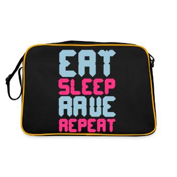 Eat Sleep Rave Repeat - Sac Retro - noir/or - Dos