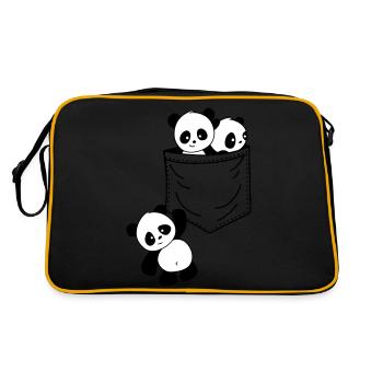 Panda pocket - Retro Bag - black/gold - Back