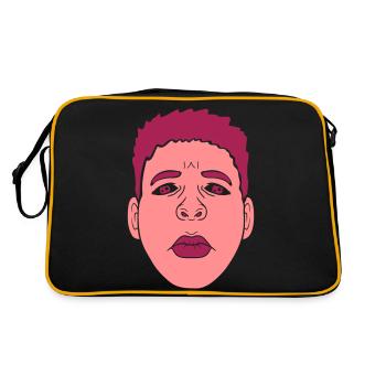 Design baiser bouche visage triste - Sac Retro - noir/or - Dos
