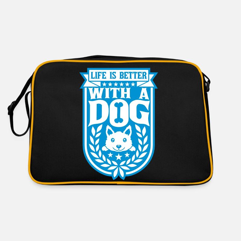 better with a dog Retro Tasche