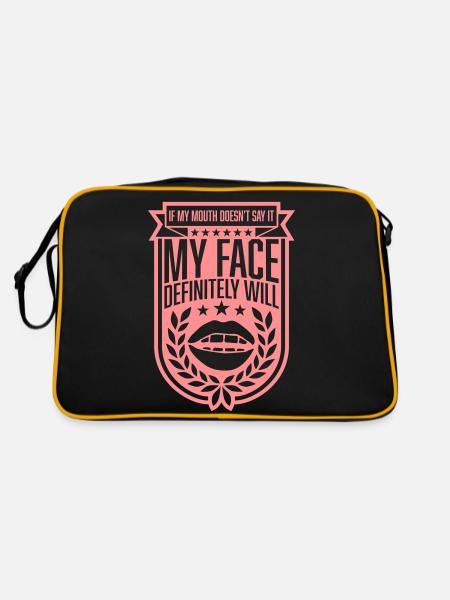my face definitely will - Retro Tasche - Schwarz/Gold - Hinten