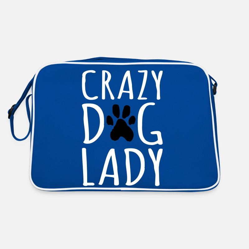 crazy dog lady Zitat Retro Tasche