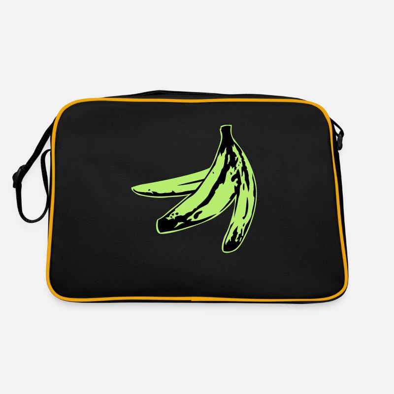 warholish banana peel - Retro Bag - black/gold