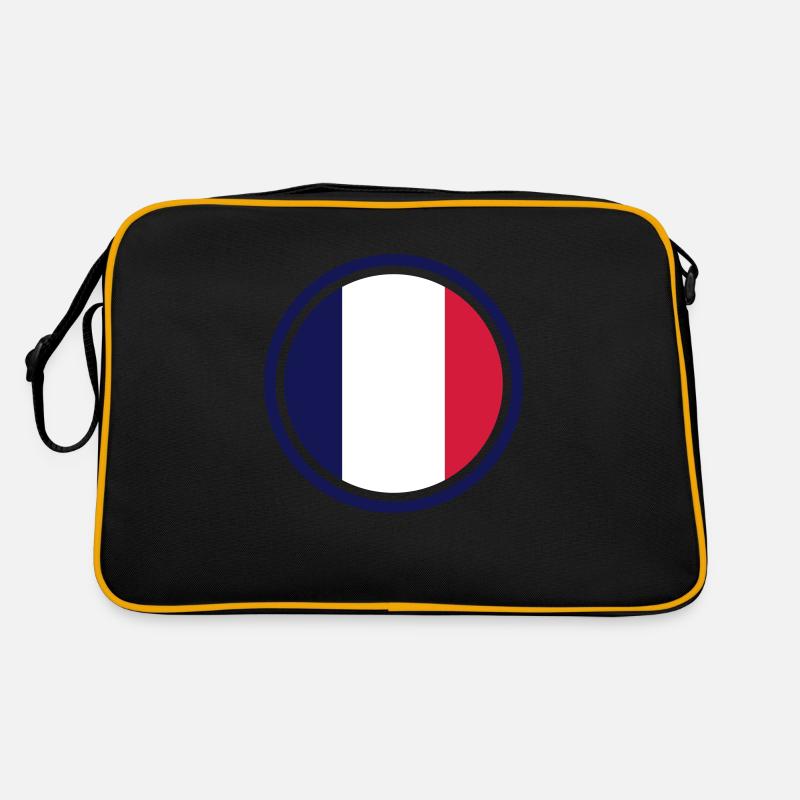 franceflag_3c - Retro Tasche - Schwarz/Gold
