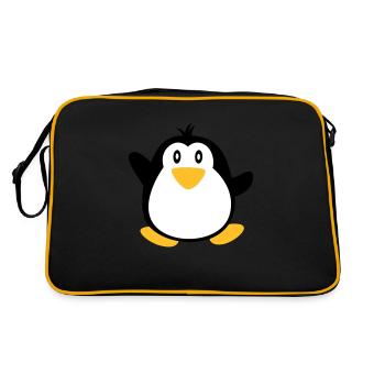 süßer Pinguine - Retro Bag - black/gold - Back