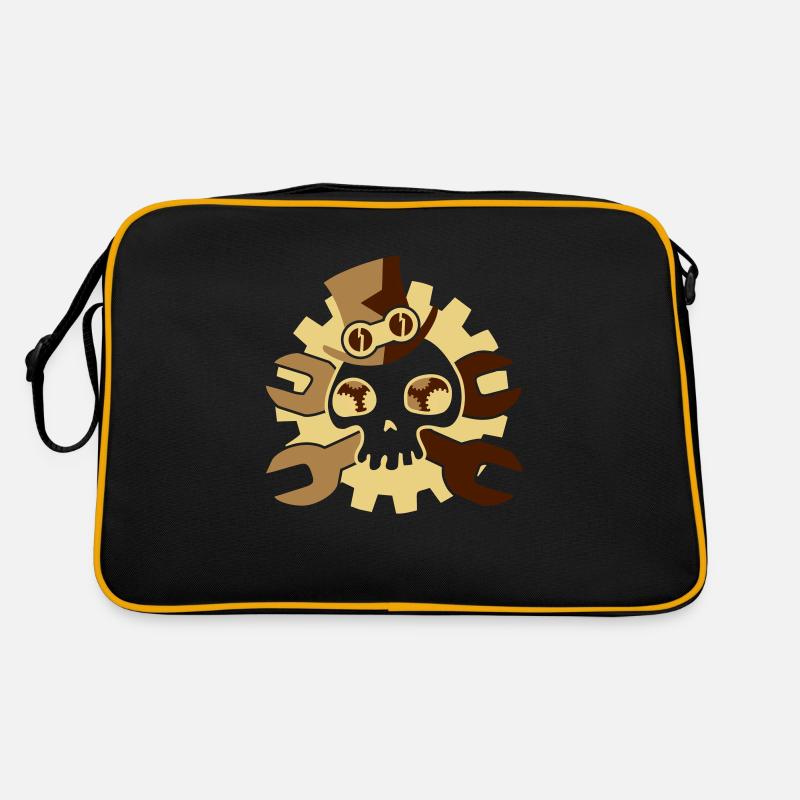 steampunk_skull_3c - Sac Retro - noir/or