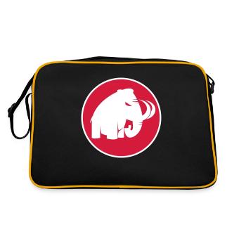 angry mammoth böses Mammut - Retro Tasche - Schwarz/Gold - Hinten