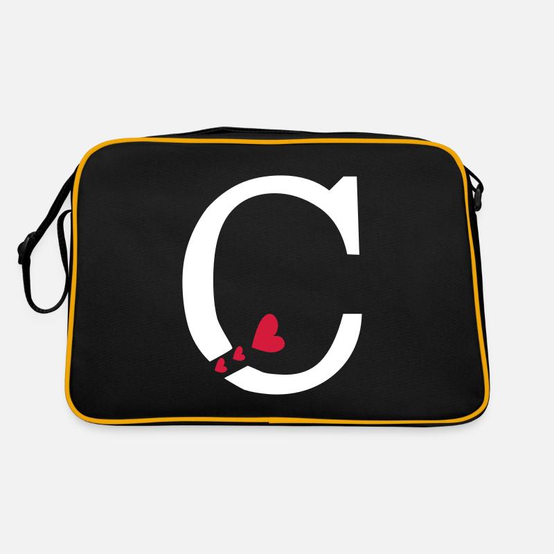 Großbuchstabe C mit Herzen Retro Tasche