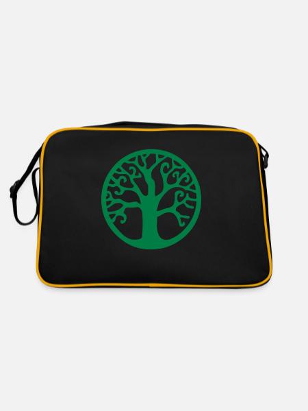 arbre de vie symbole celtique tattoo vintage - Sac Retro - noir/or - Dos
