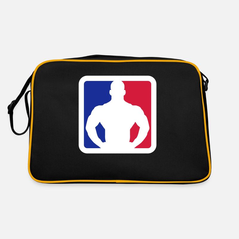 Bodybuilder Sport Logo Design Retro Tasche