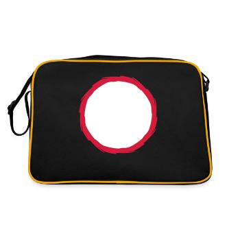 red ring circle round frame outline contour path - Retro Bag - black/gold - Back
