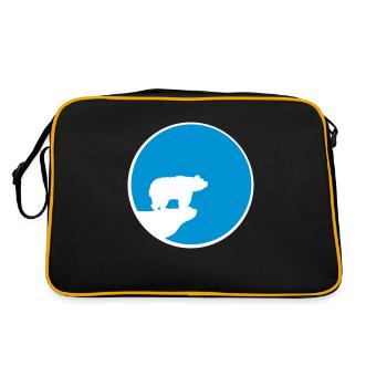 eisbaer braunbaer sun moon night round circle klip - Retro Bag - black/gold - Back