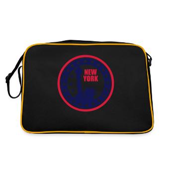 New York Statue Freiheit - Retro Tasche - Schwarz/Gold - Hinten