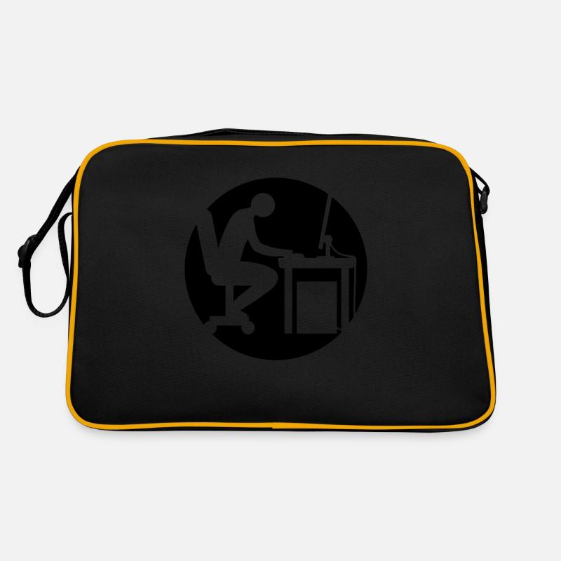 Computer desk nerd logo Retro Bag