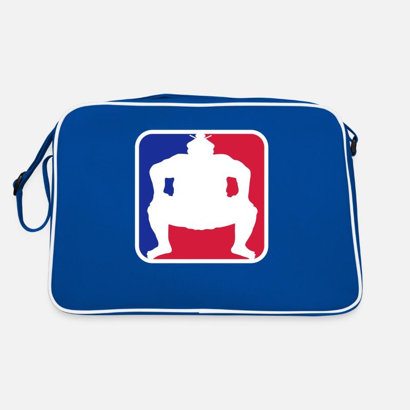 red blue cool sumoringer button logo japanese her Retro Bag