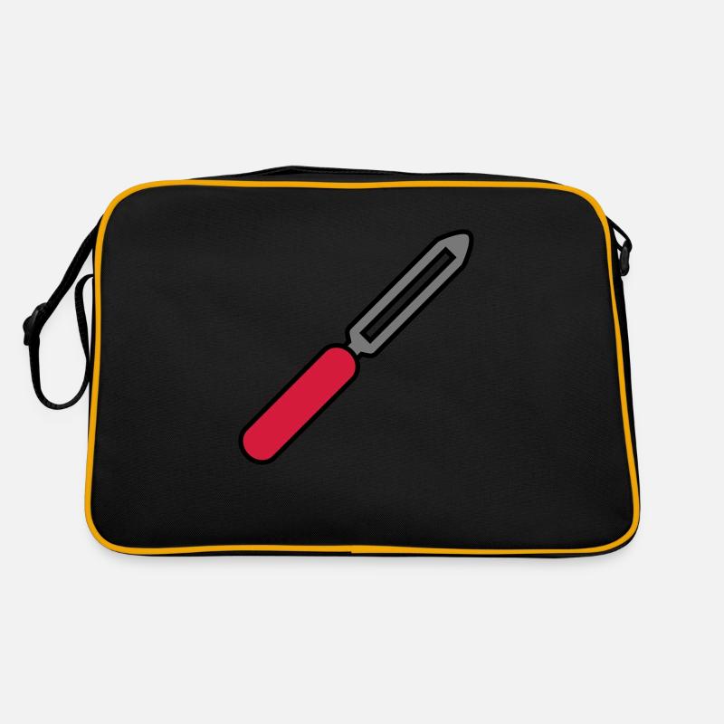 kueche koch kochen kartoffel schaelen schaeler wer - Retro Tasche - Schwarz/Gold