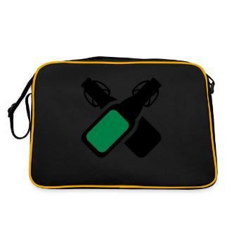 Alkohol - Bierflaschen - Retro Tasche - Schwarz/Gold - Hinten