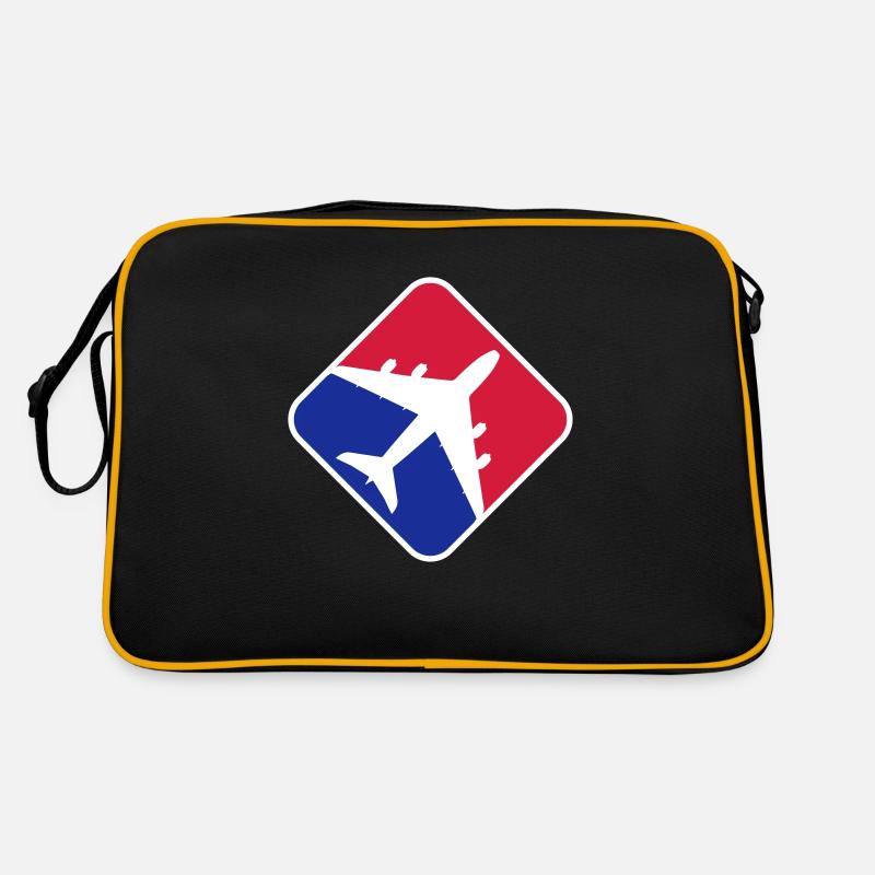 Airplane red blue Retro Bag