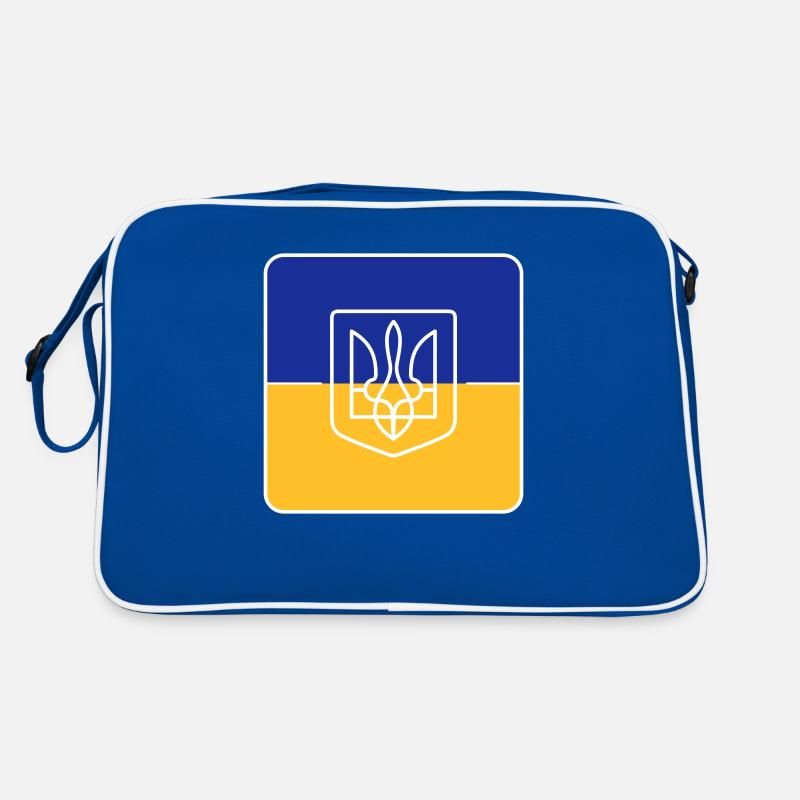 Drapeau symbole de l’Ukraine avec frontière Sac Retro