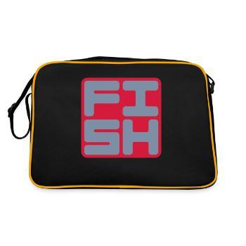 Text Logo Fish - Retro Bag - black/gold - Back