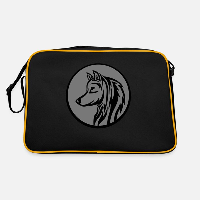 Rund Wolf Tattoo Retro Tasche
