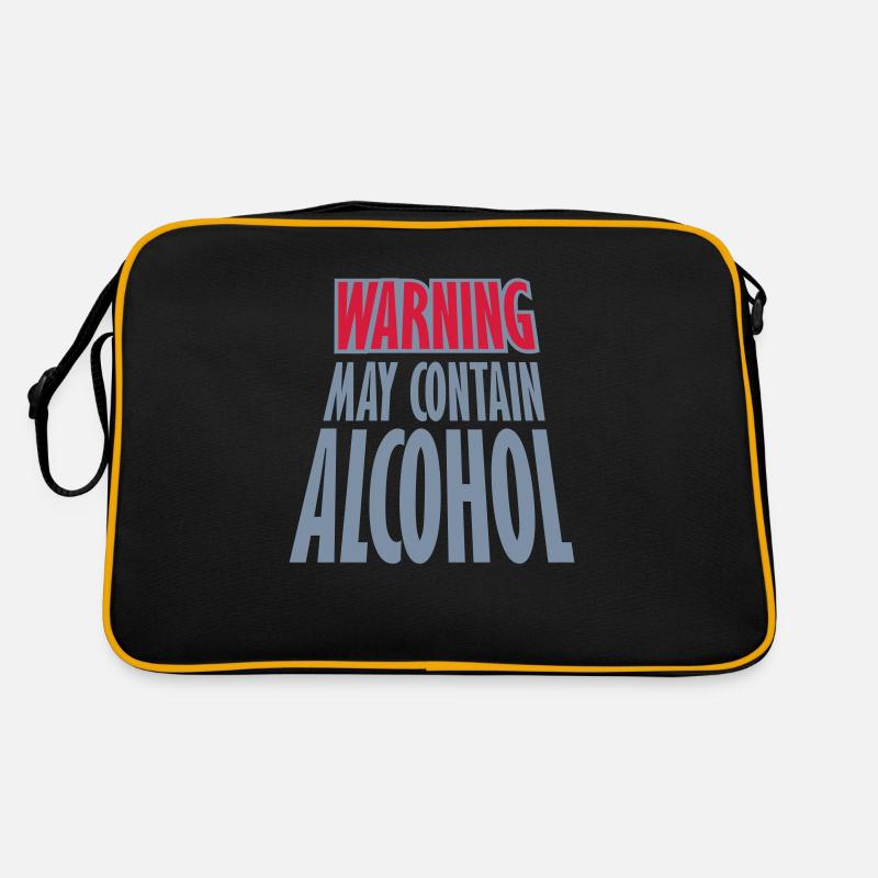 Warning May Contain Alcohol Retro Tasche