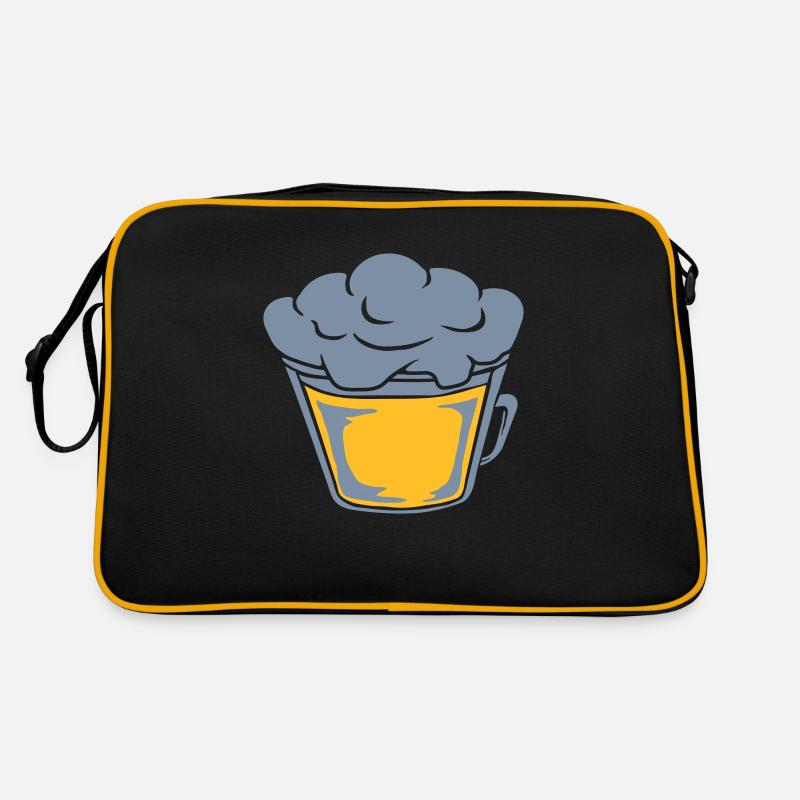 Draufsicht von oben Bier Retro Tasche