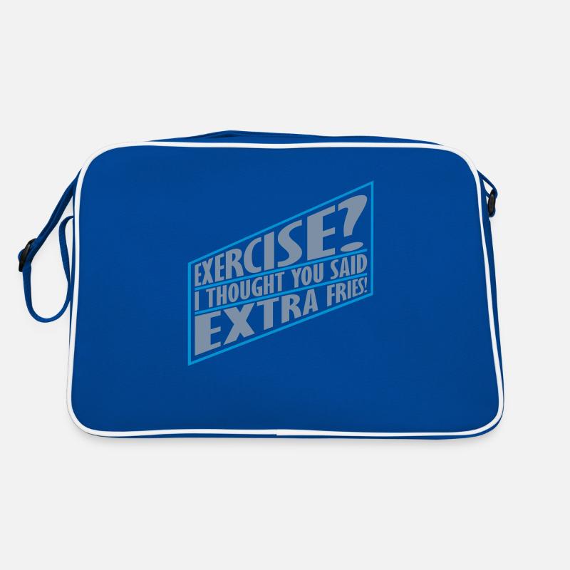 Exercise Extra Fries Zitat Retro Tasche