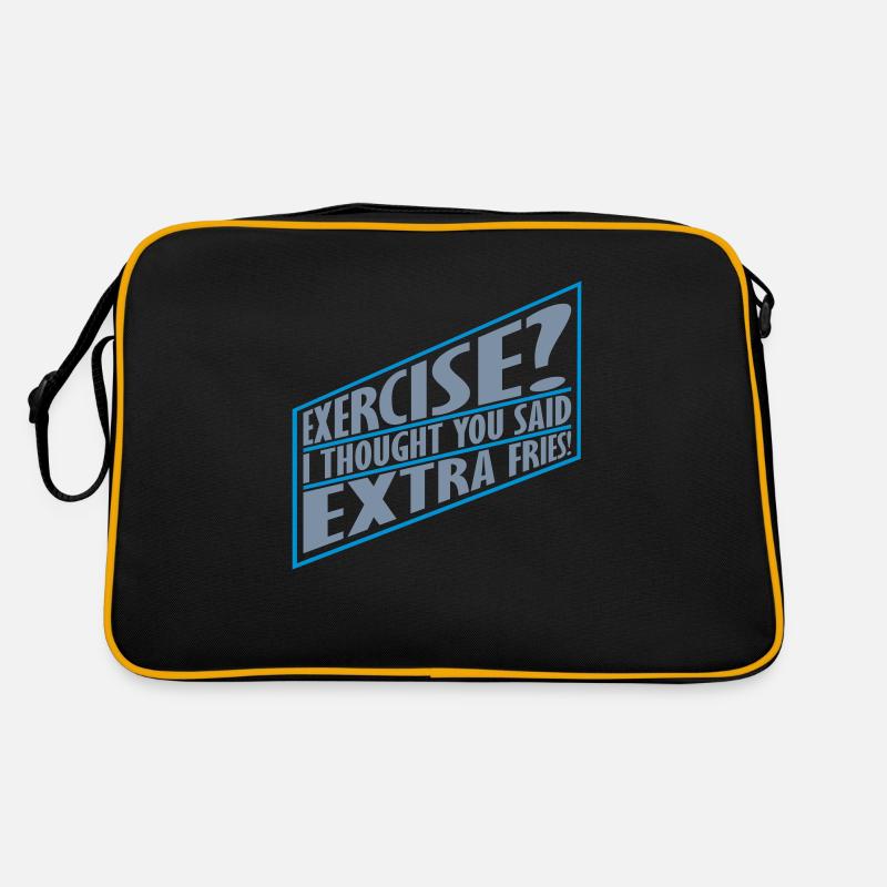 Exercise Extra Fries Quote Retro Bag
