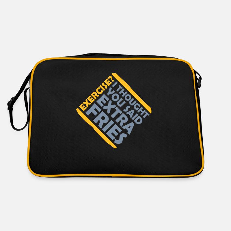 Exercise Extra Fries Zitat Retro Tasche