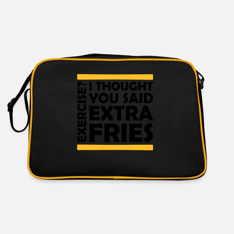 Exercise Extra Fries Quote Retro Bag