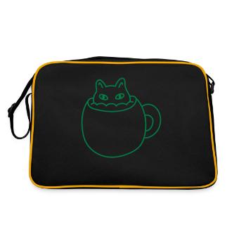 Mignon petit chat dans une tasse - Sac Retro - noir/or - Dos