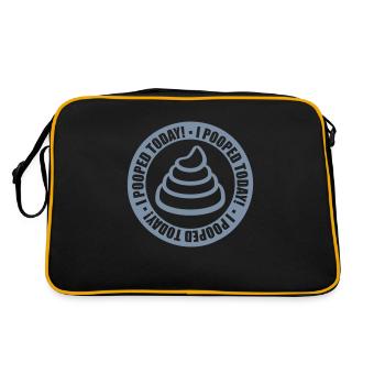 I pooped today quote - Retro Bag - black/gold - Back