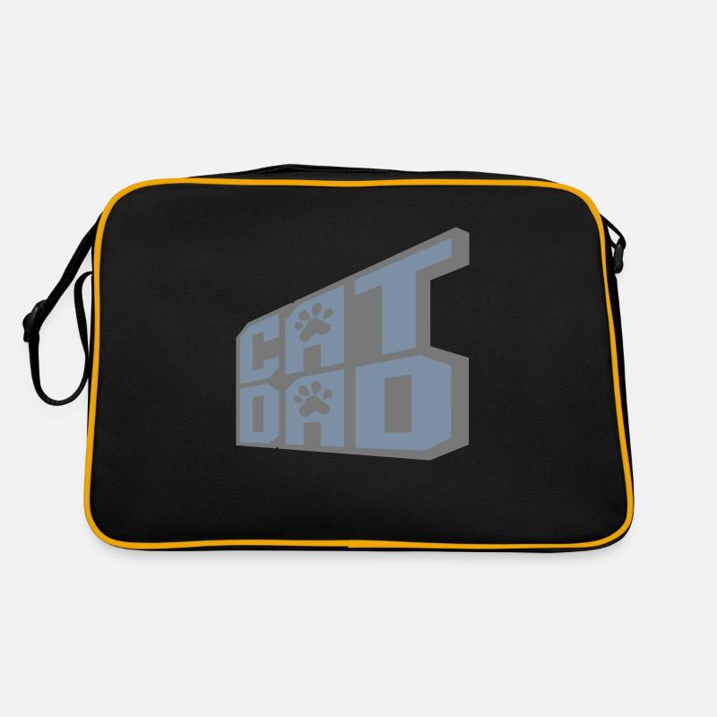 Conception du logo Cat Dad Sac Retro