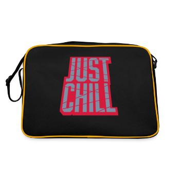 Just Chill Text Logo - Retro Tasche - Schwarz/Gold - Hinten