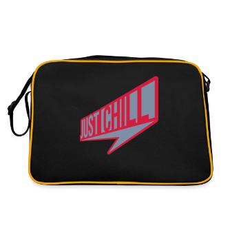 Just Chill Text Logo - Retro Tasche - Schwarz/Gold - Hinten