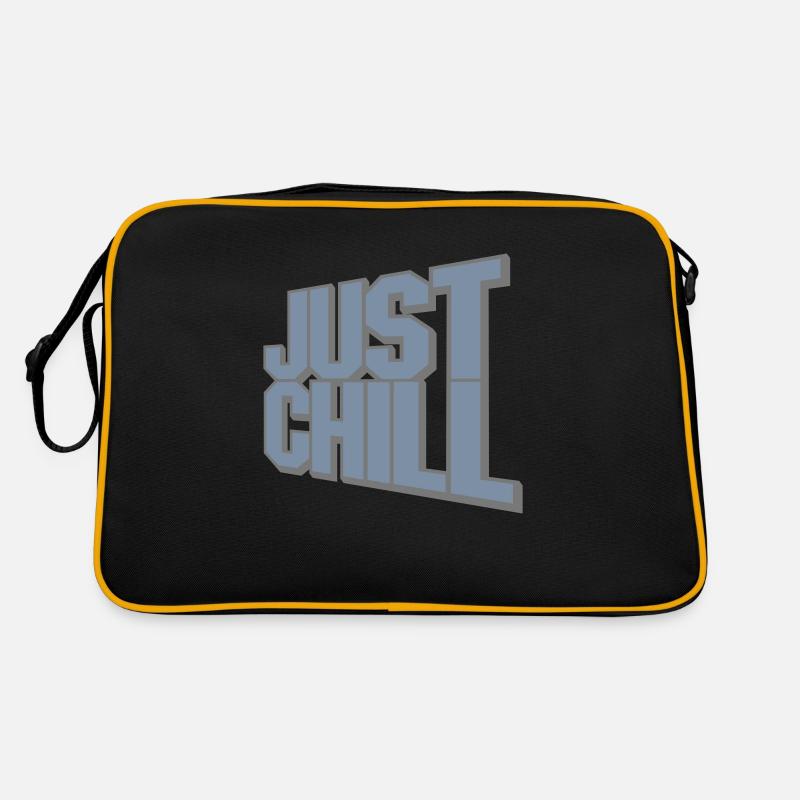 Just Chill Text Logo - Sac Retro - noir/or