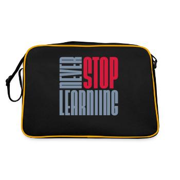 n’arrêtez jamais d’apprendre la citation - Sac Retro - noir/or - Dos
