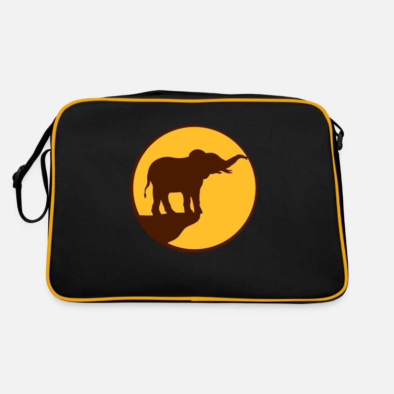 Mond Elefant Klippe Silhouette Retro Tasche