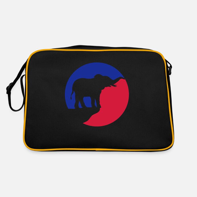 Vollmond Elefant Silhouette Klippe Retro Tasche