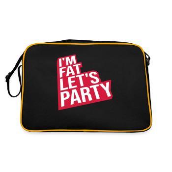 im fat lets party - Retro Tasche - Schwarz/Gold - Hinten