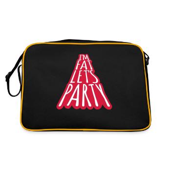 im fat lets party - Retro Tasche - Schwarz/Gold - Hinten