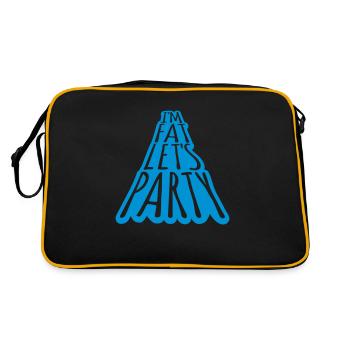 im fat lets party - Retro Tasche - Schwarz/Gold - Hinten