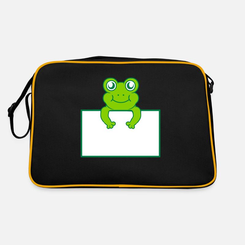 Texte présent bouclier de grenouille Sac Retro