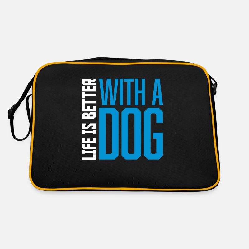 better with a dog Retro Tasche