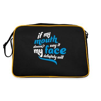 my face definitely will - Retro Tasche - Schwarz/Gold - Hinten